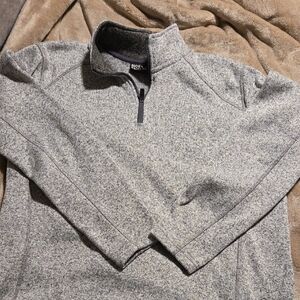 Eddie Bauer Men's Heathered Gray Zip-Up Sweater